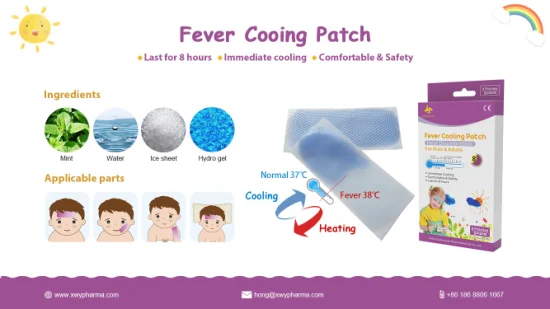 Patch de refroidissement de fièvre d'hydrogel de décoloration thermique de produit de gros de personnalisation de base pour des enfants