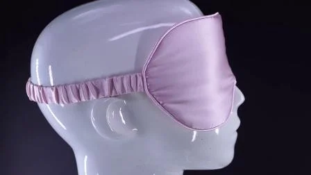 Personnalisez le masque pour les yeux de sommeil en soie de voyage à double couche élastique